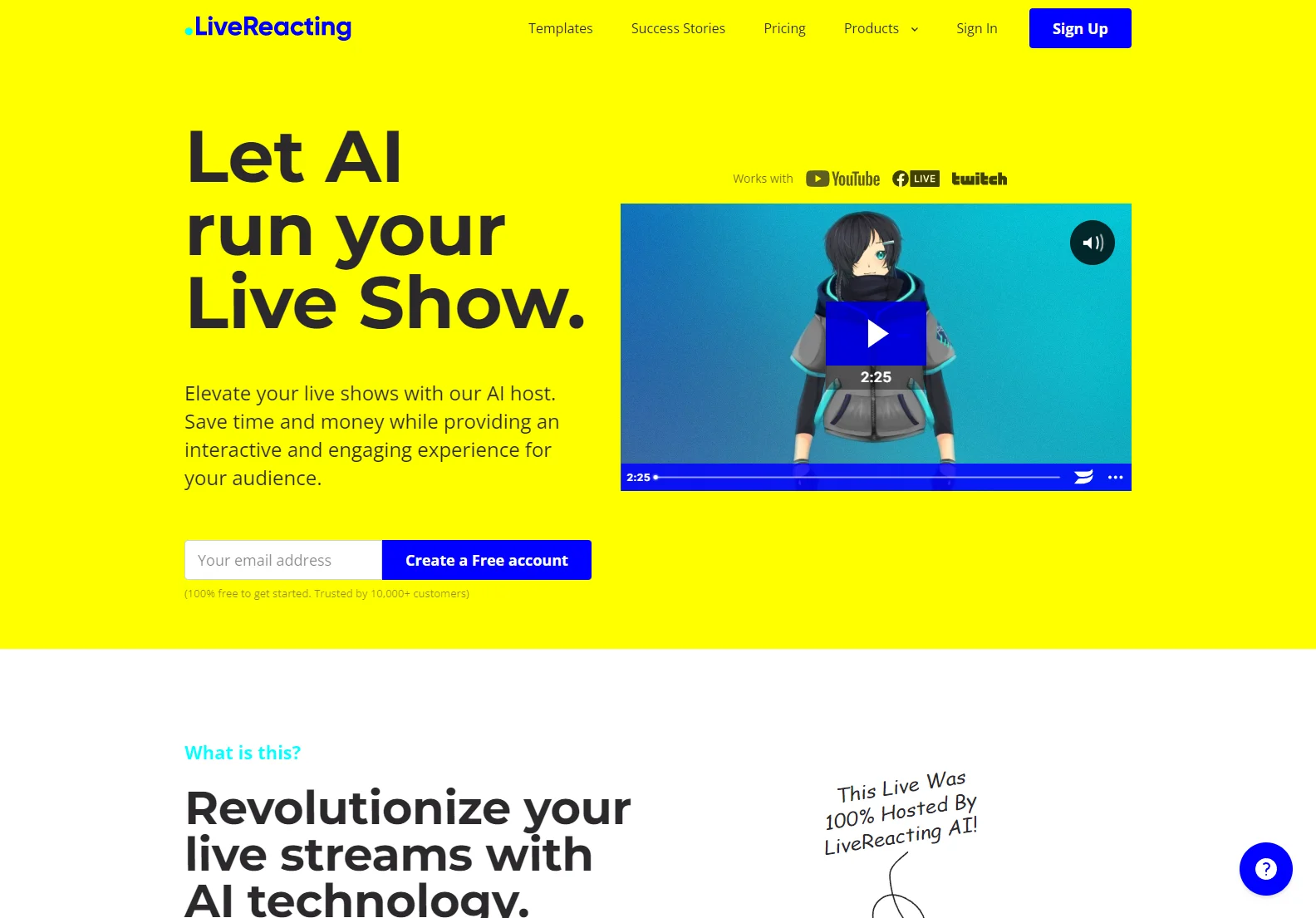 LiveReacting: AI-Powered Live Show Host for Engaging Streams