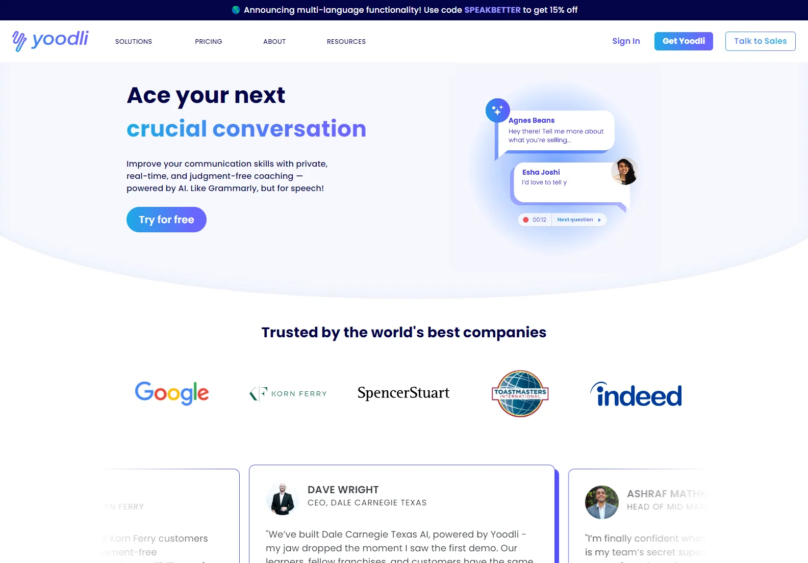 Yoodli: Your AI-Powered Communication Coach for Presentations, Interviews, and More