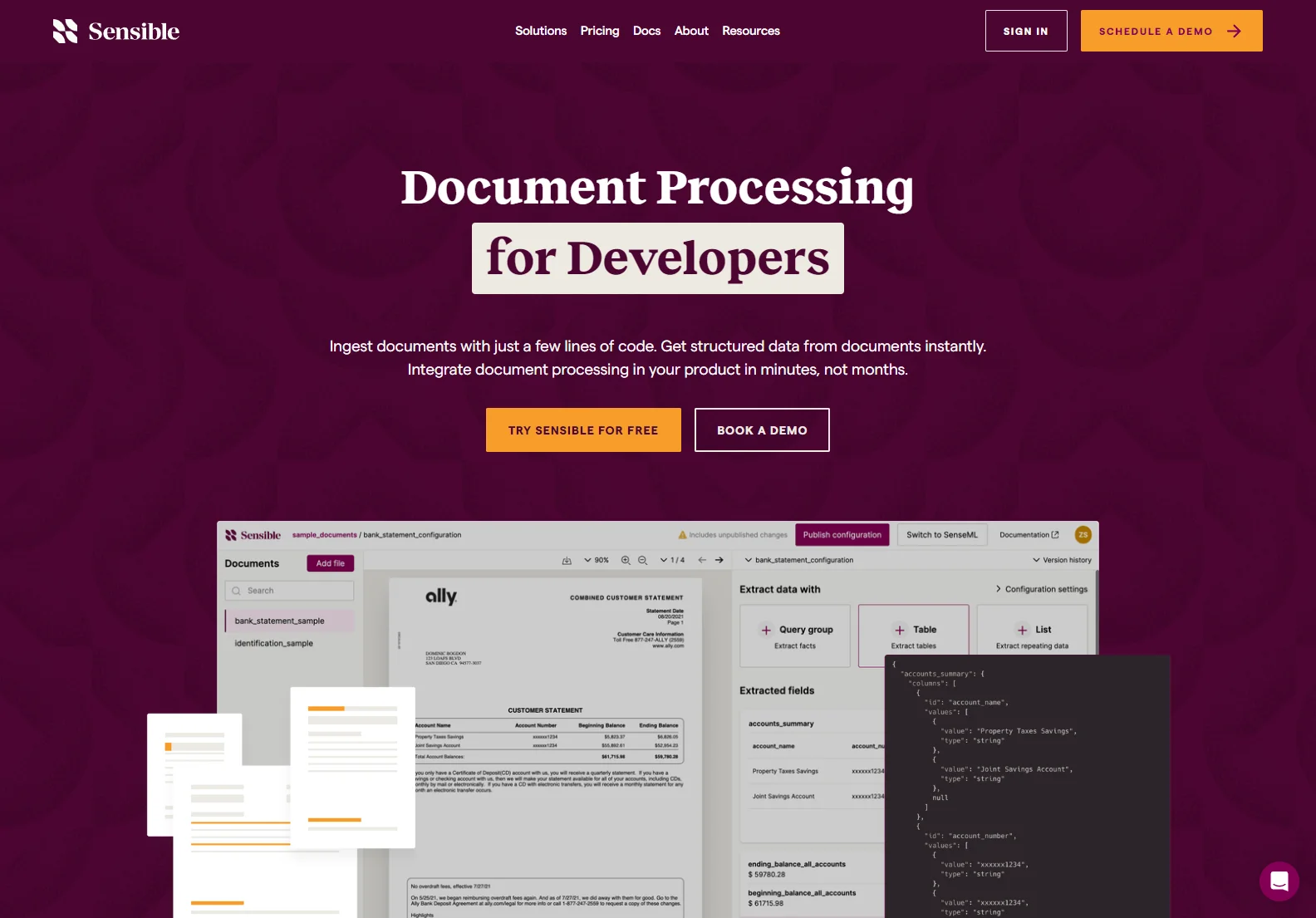 Sensible: API-First Document Processing for Developers - Effortless Data Extraction