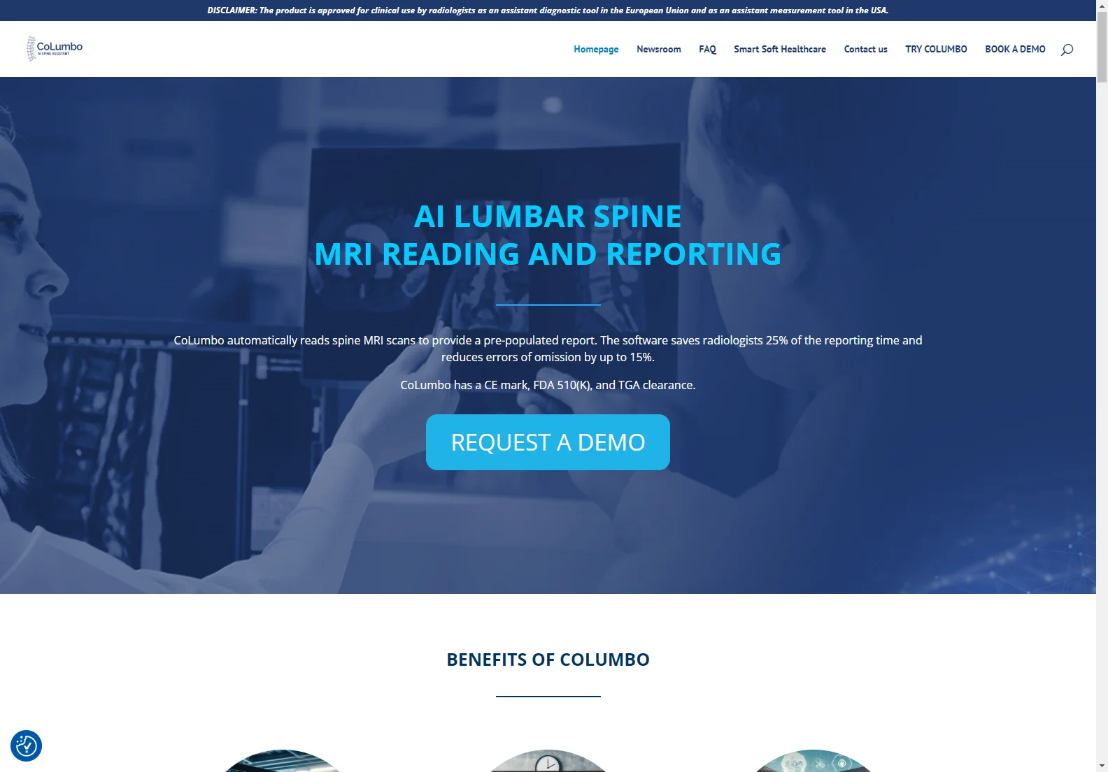 CoLumbo: AI-Powered Lumbar Spine MRI Reading and Reporting Software