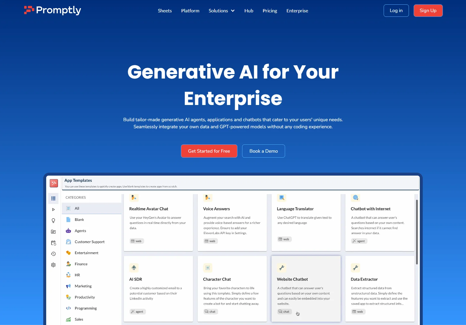 Promptly: No-Code Generative AI for Enterprises | Build AI Apps & Chatbots