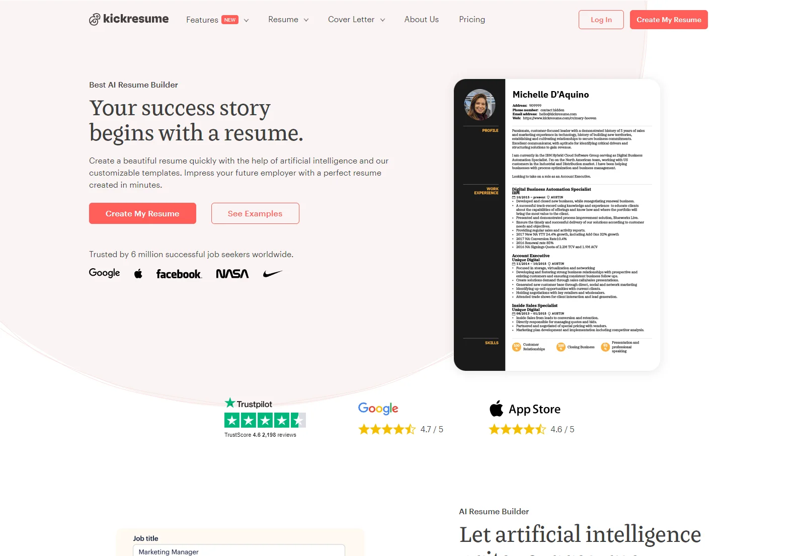 Kickresume: AI-Powered Resume & Cover Letter Builder for Faster Job Search