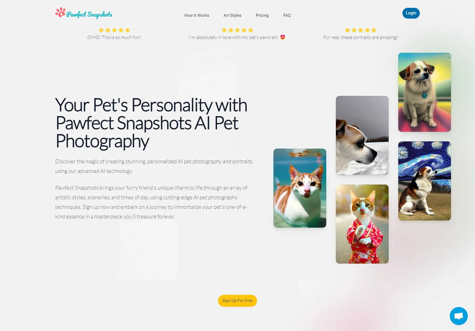 Pawfect Snapshots: AI Pet Portraits - Custom & Personalized Photography