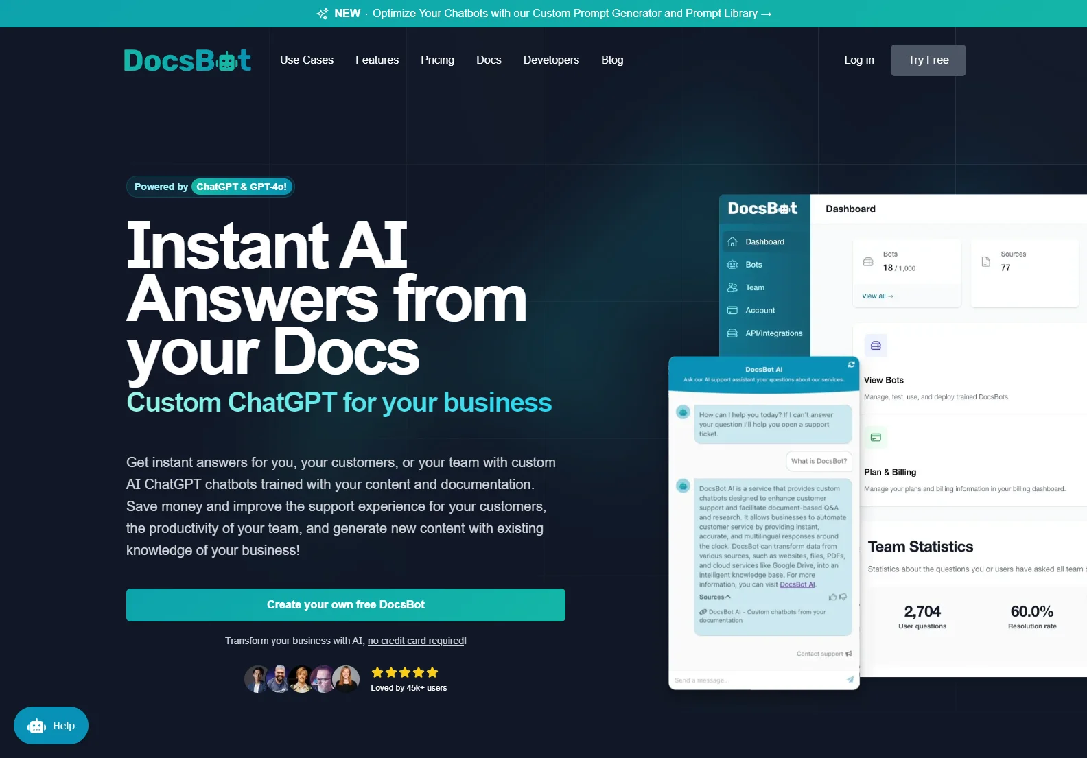 DocsBot AI: Create Custom Chatbots from Your Documentation