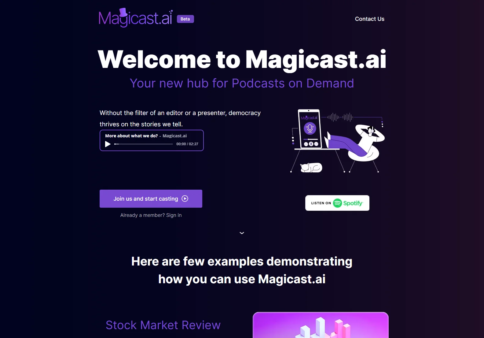 Magicast.ai: On-Demand Podcasts Powered by AI