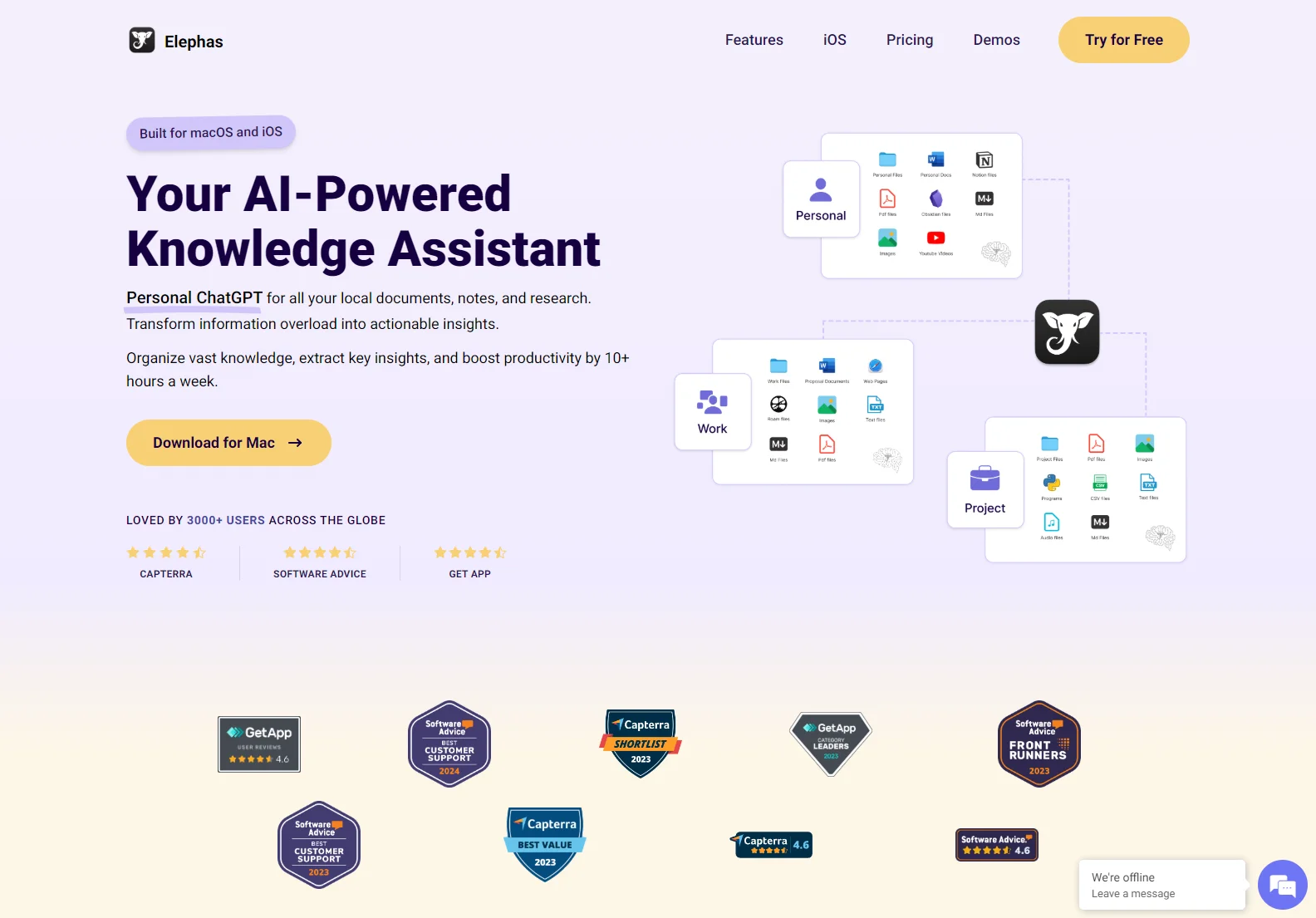 Elephas: AI-Powered Knowledge Assistant for Mac & iOS