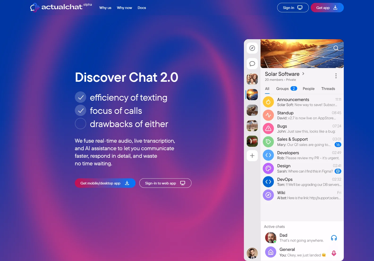 Actual Chat: AI-Powered Voice & Text Communication for Enhanced Efficiency