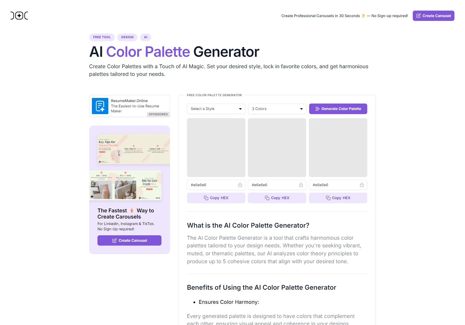 AI Color Palette Generator: Create Harmonious Palettes Instantly (Free)