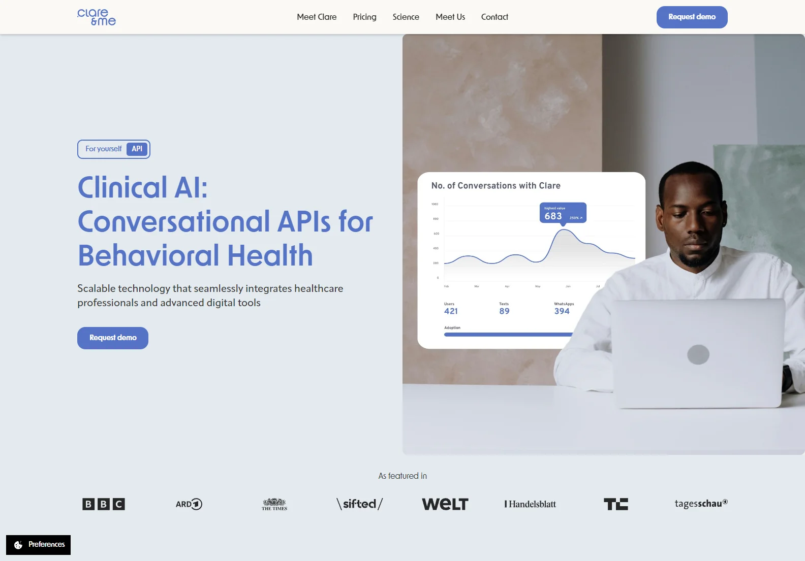 clare&me: Conversational APIs for Enhanced Behavioral Health