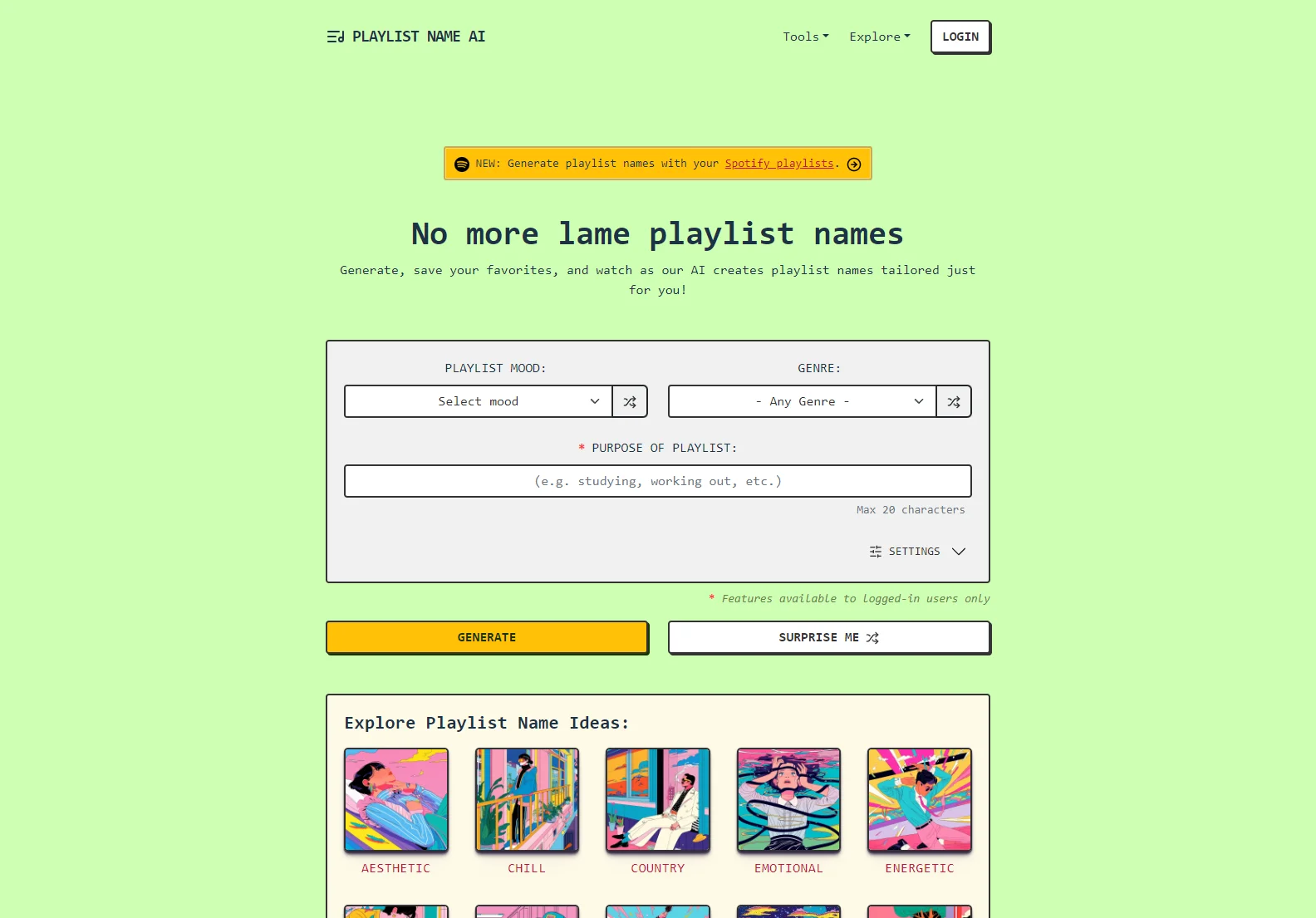 PlaylistName AI: Generate Catchy Playlist Names with AI