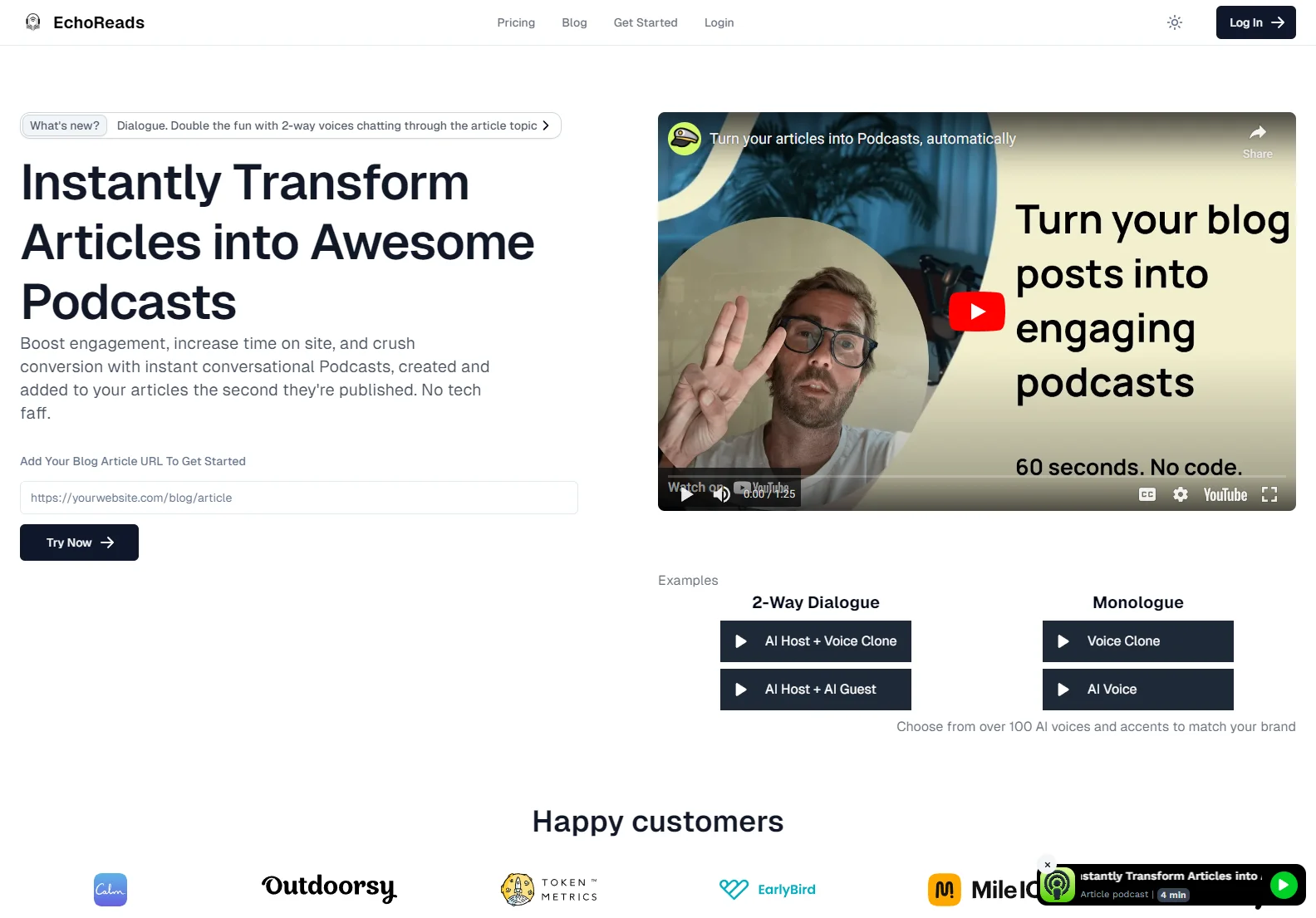 EchoReads: Instantly Transform Blog Articles into Engaging Podcasts