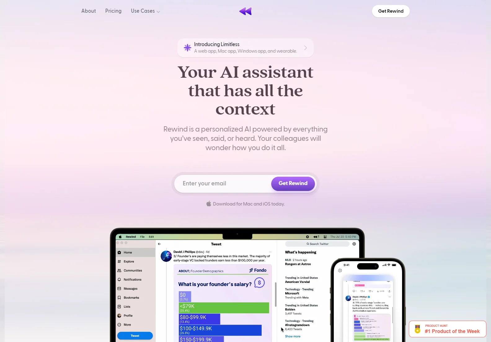 Rewind: Your Personalized AI Assistant for Effortless Productivity