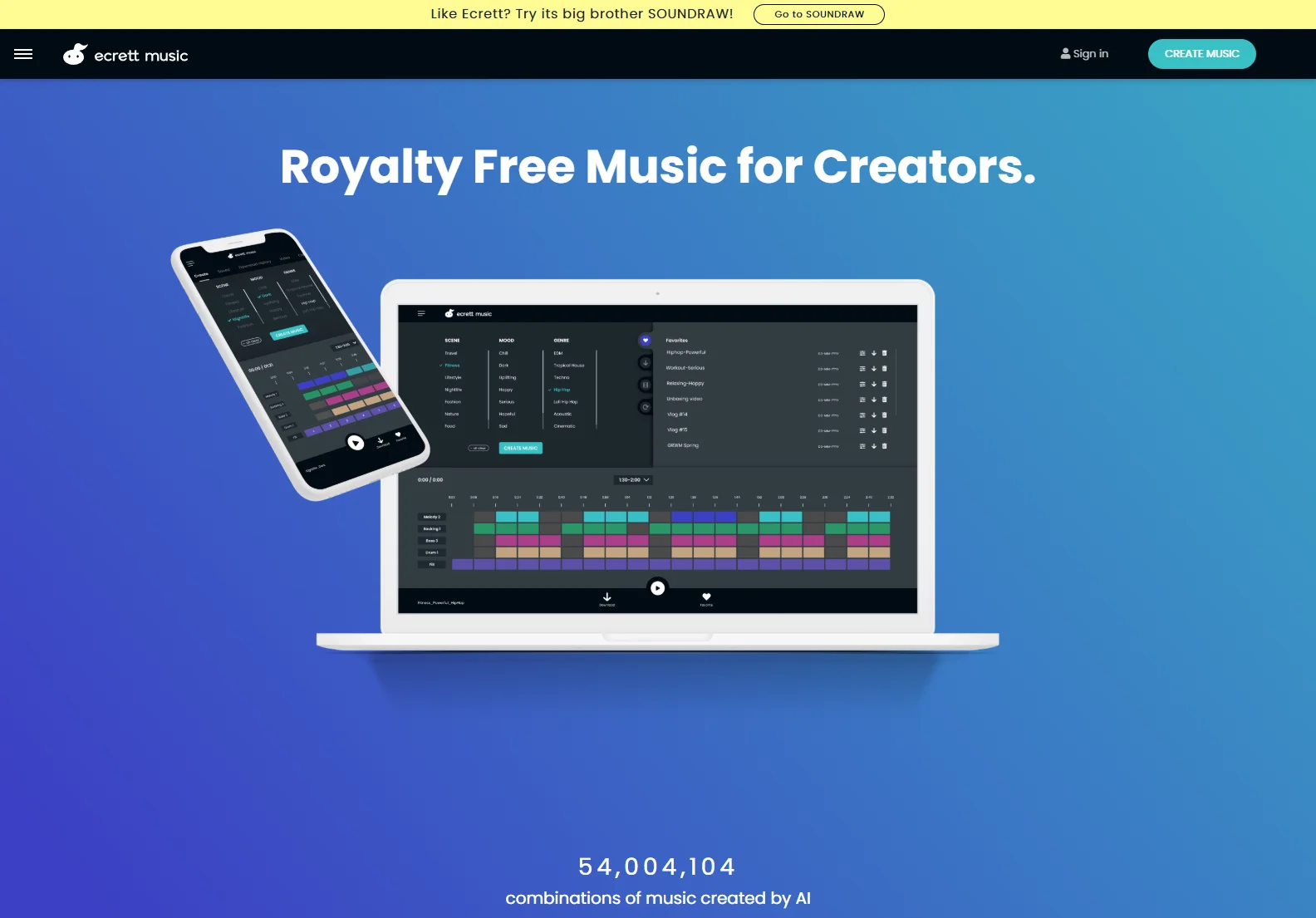 Ecrett Music: Easy Royalty-Free Music Creation for Content Creators