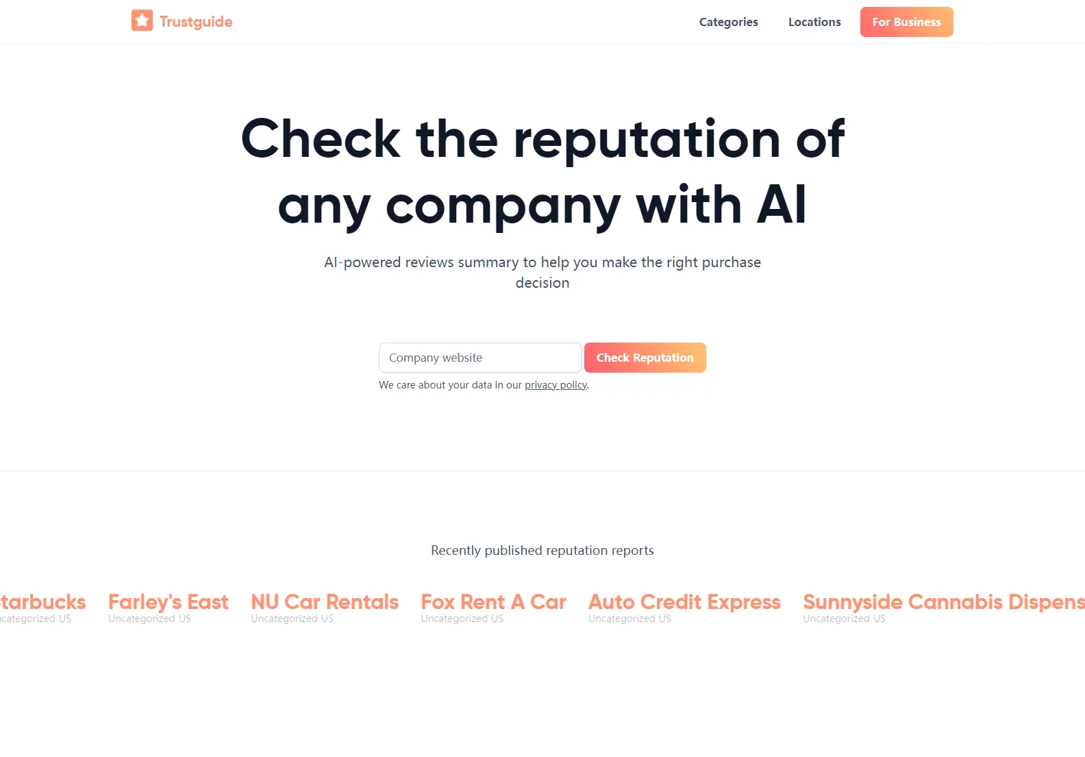 Trustguide: AI-Powered Reputation Reports for Unbiased Business Insights