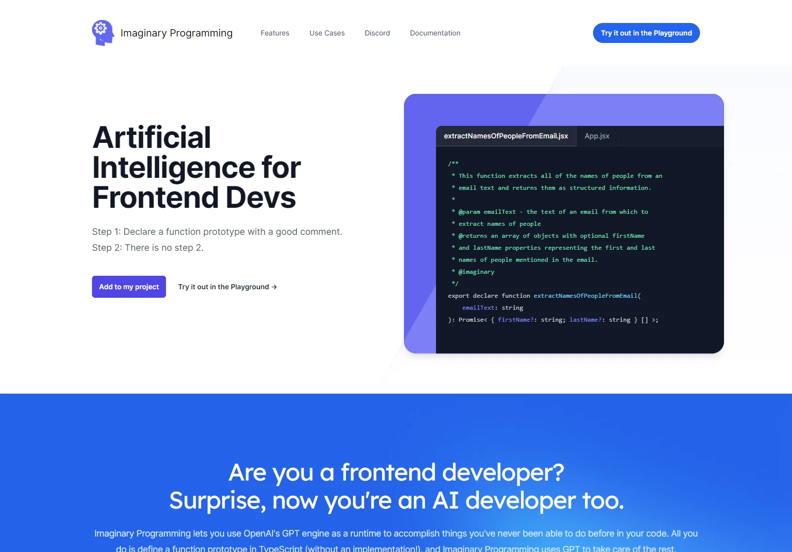 Imaginary Programming: Revolutionizing Frontend Development with AI