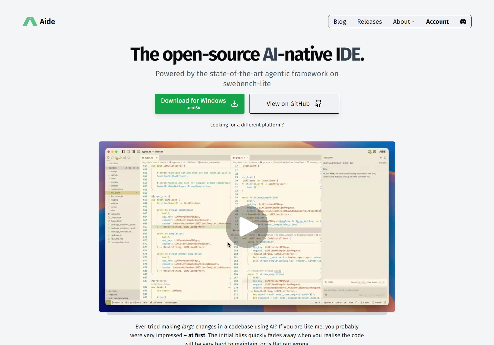 Aide: The AI-Native IDE for Proactive Code Assistance and Multi-File Editing