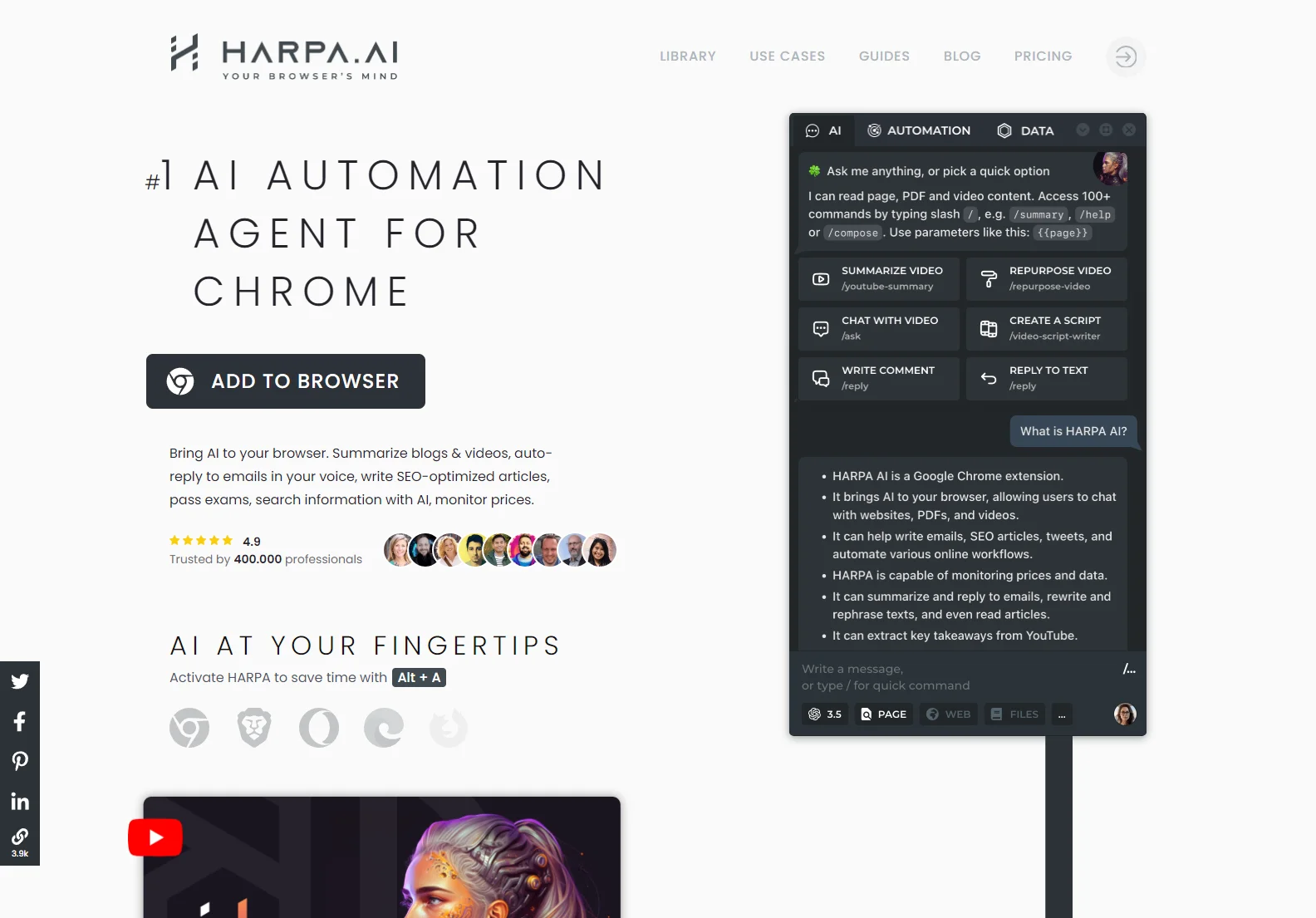 HARPA AI: The Ultimate AI-Powered Browser Extension for Productivity