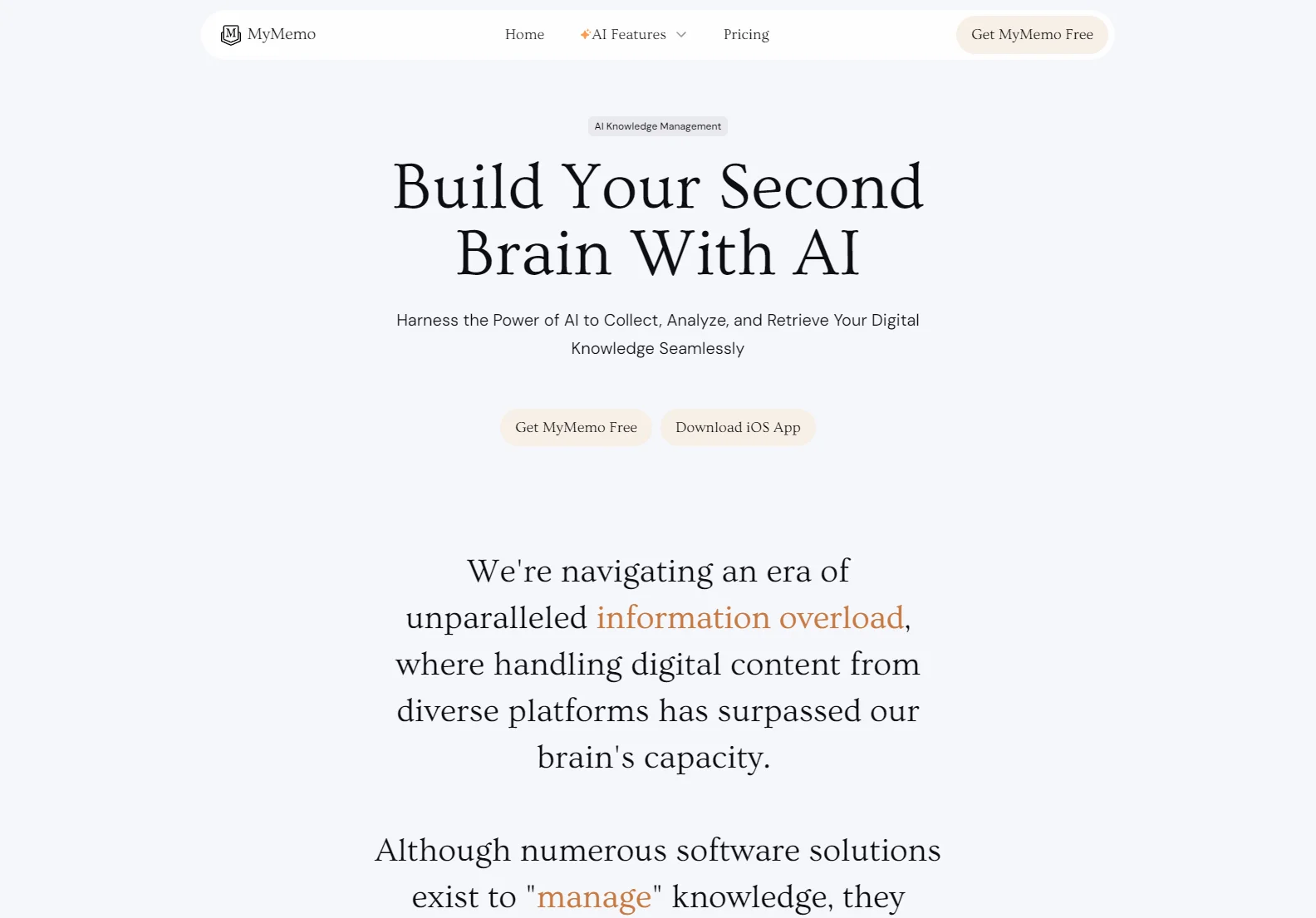 MyMemo: AI-Powered Knowledge Management for a Digital Brain