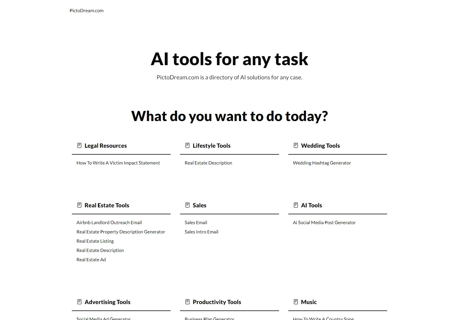 PictoDream.com: Your Ultimate AI Tool Directory for Enhanced Productivity