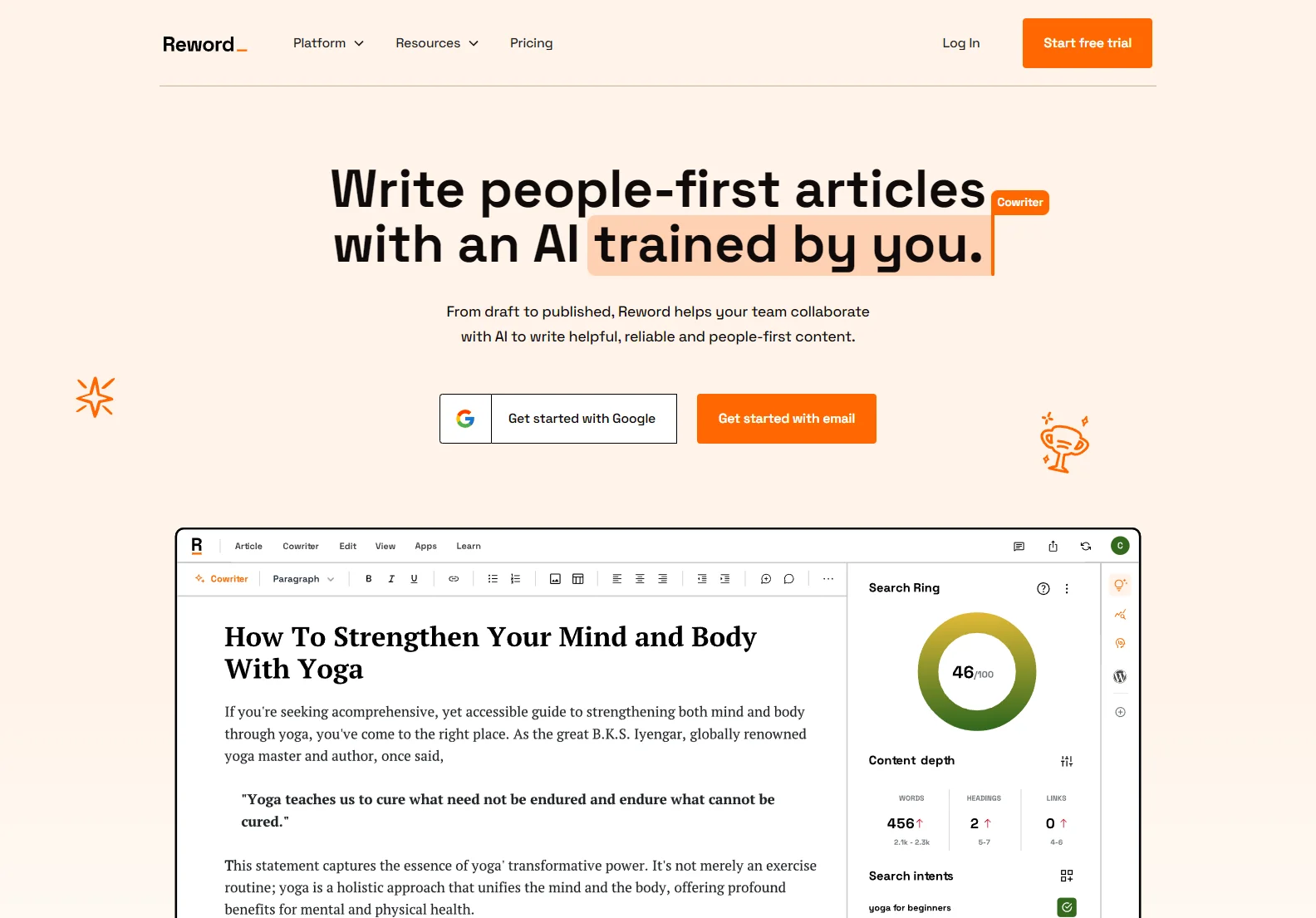 Reword: AI-Powered Collaborative Writing for People-First Content