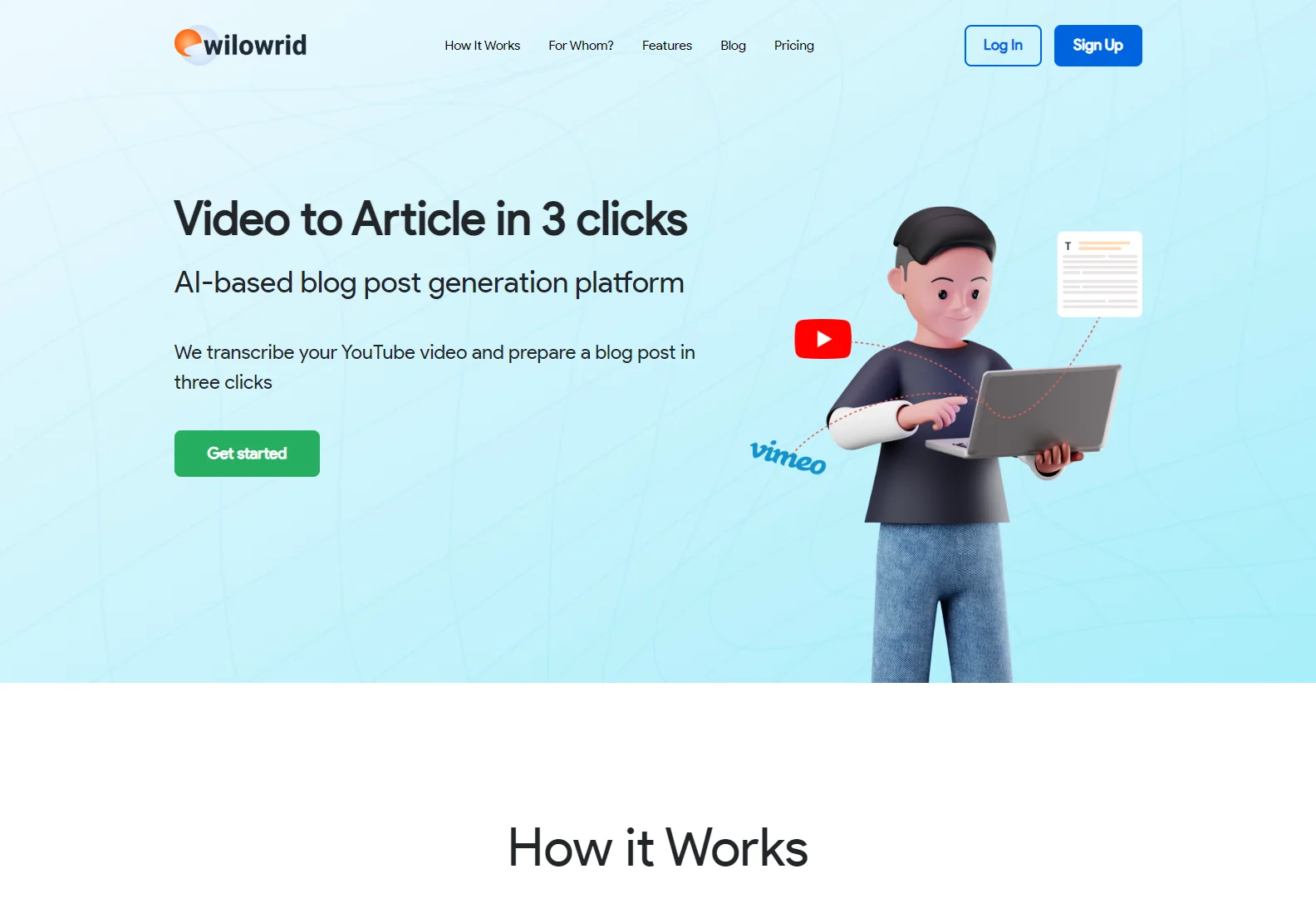 Wilowrid: AI-Powered Video to Blog Post Converter