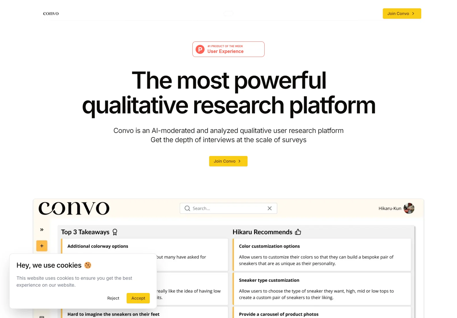 Convo: AI-Powered Qualitative User Research Platform for Scalable Insights