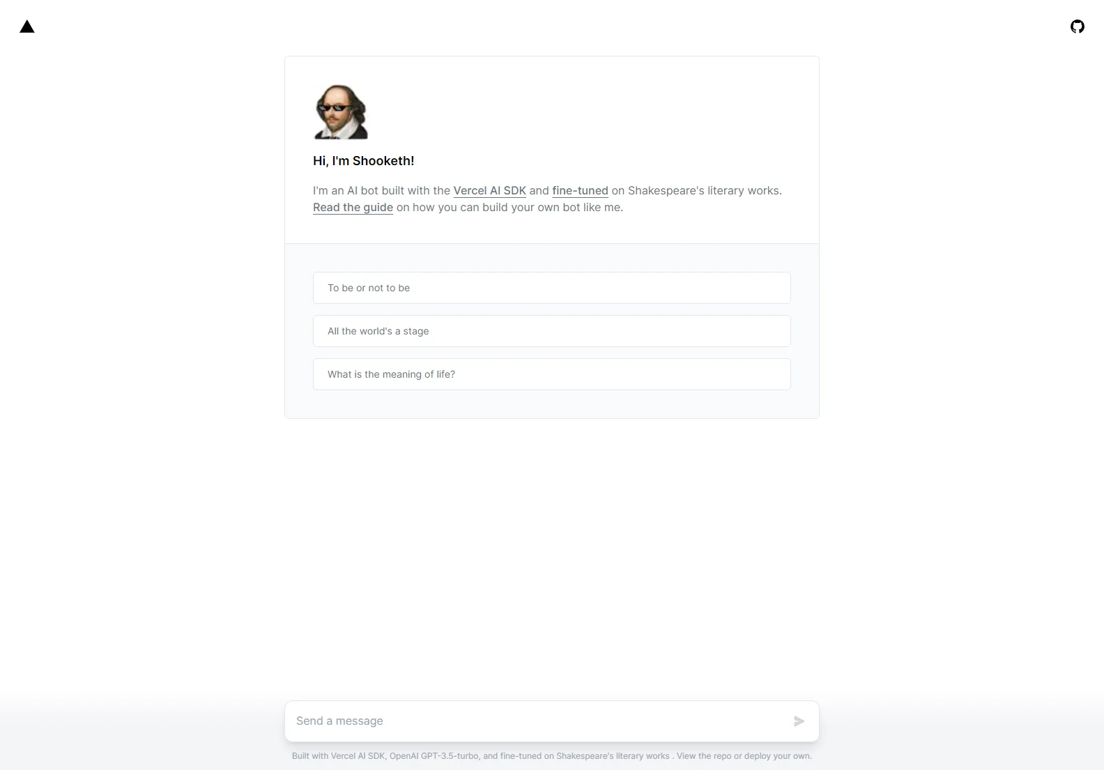 Shooketh: AI Chatbot with Shakespearean Flair