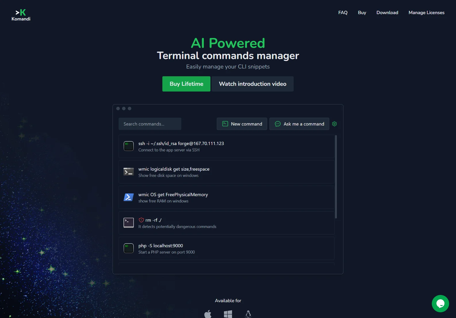 Komandi: AI-Powered CLI Command Manager for Enhanced Productivity and Security