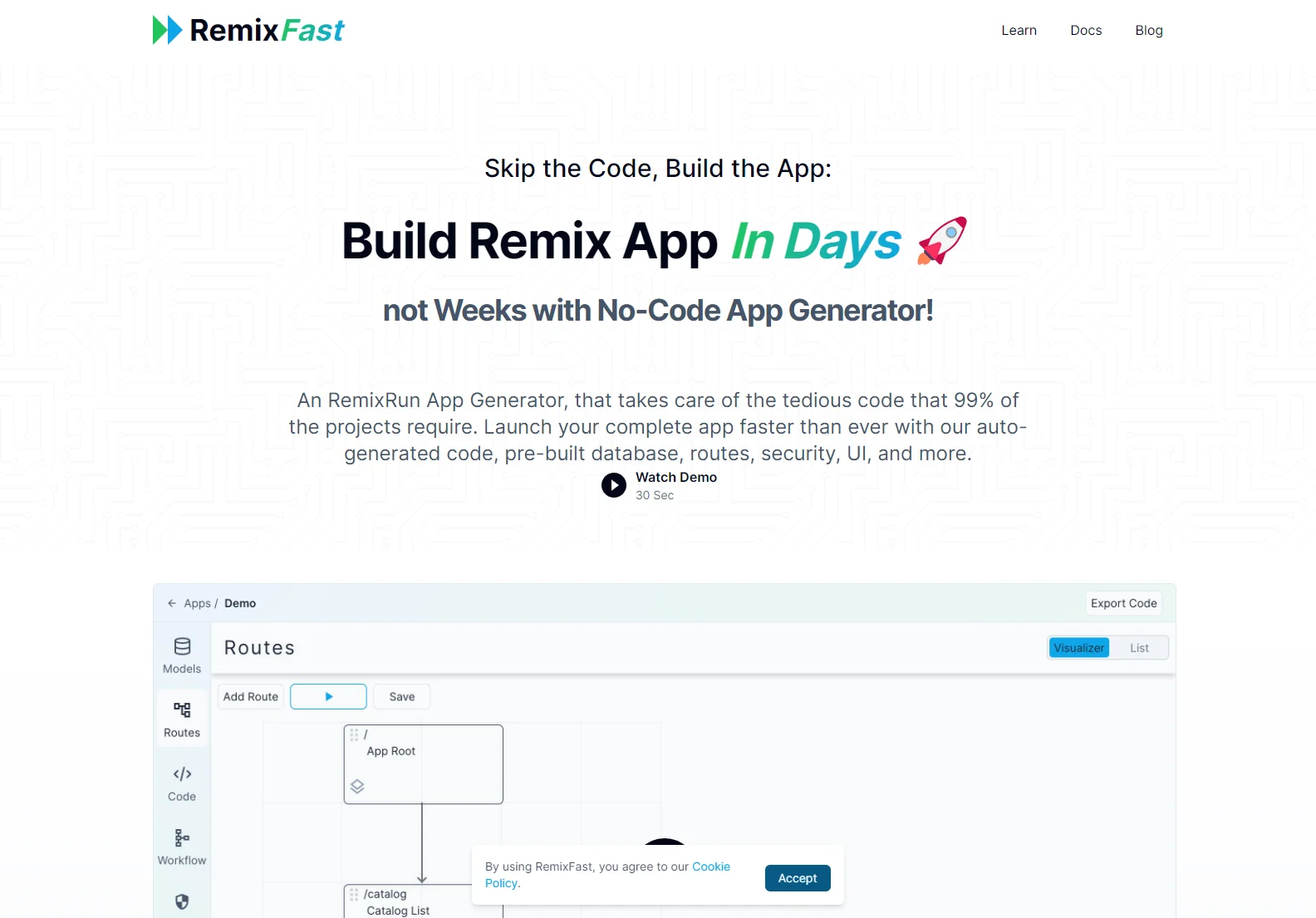 RemixFast: Build Remix Apps in Days with AI-Powered No-Code Generation