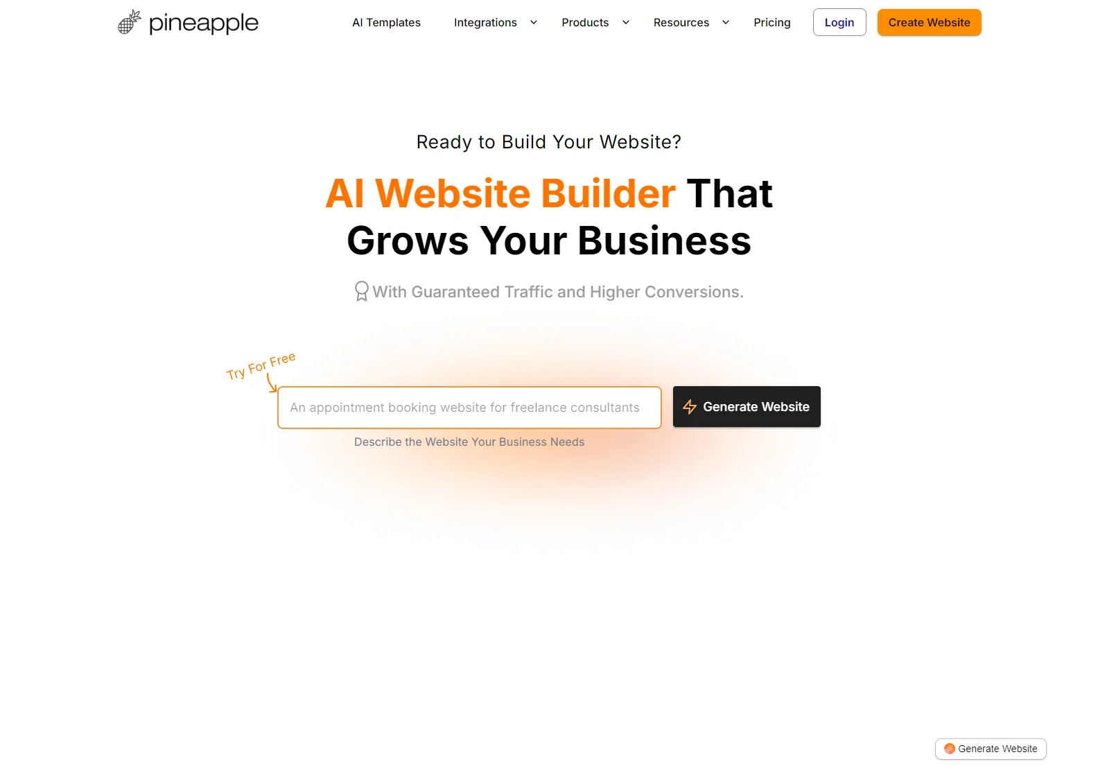 Pineapple Builder: AI Website Builder for Guaranteed Traffic & Higher Conversions