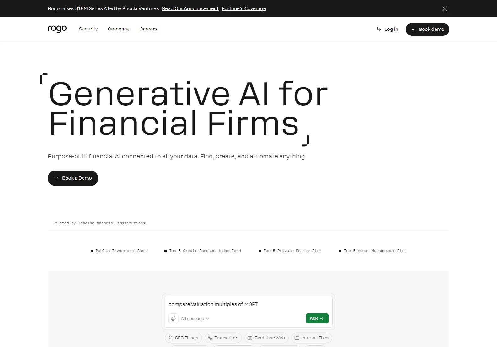 Rogo: AI-Powered Platform for Financial Firms - Streamline Workflows & Enhance Decisions