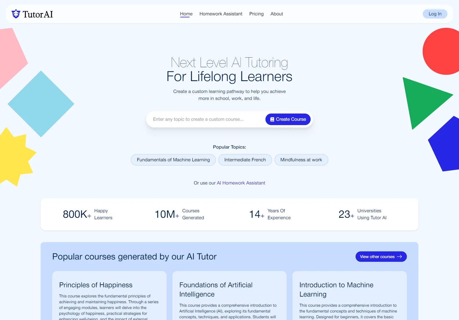 Tutor AI: Personalized AI Tutoring for Lifelong Learners