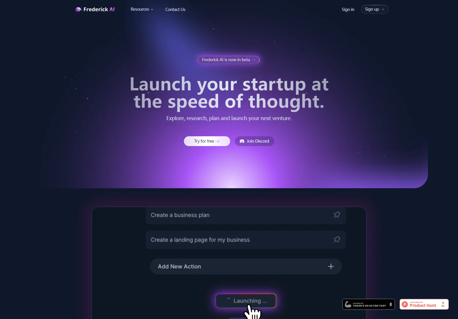 Frederick AI: Launch Your Startup Faster with AI-Powered Tools