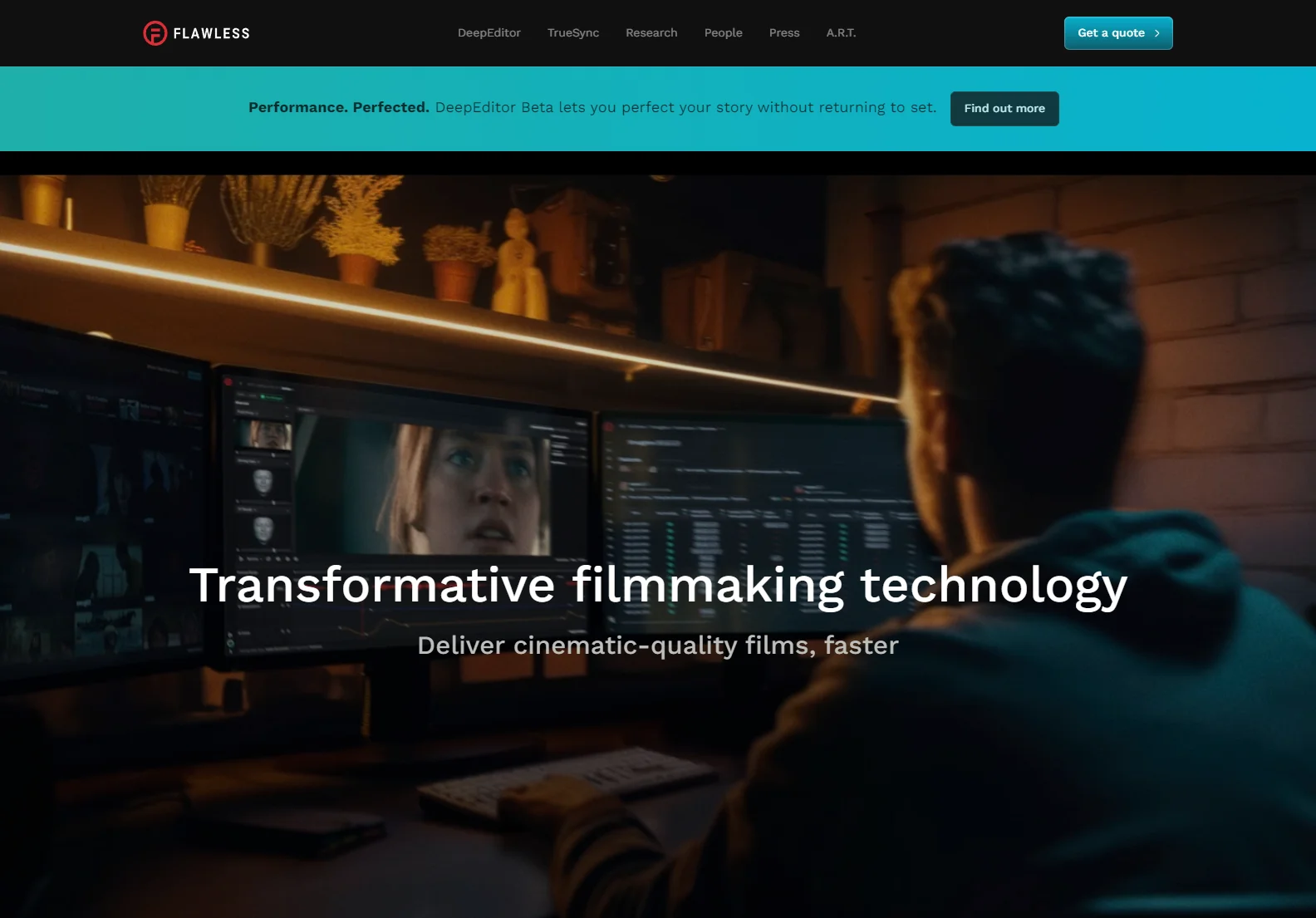 Flawless: AI Filmmaking Tools - DeepEditor & TrueSync