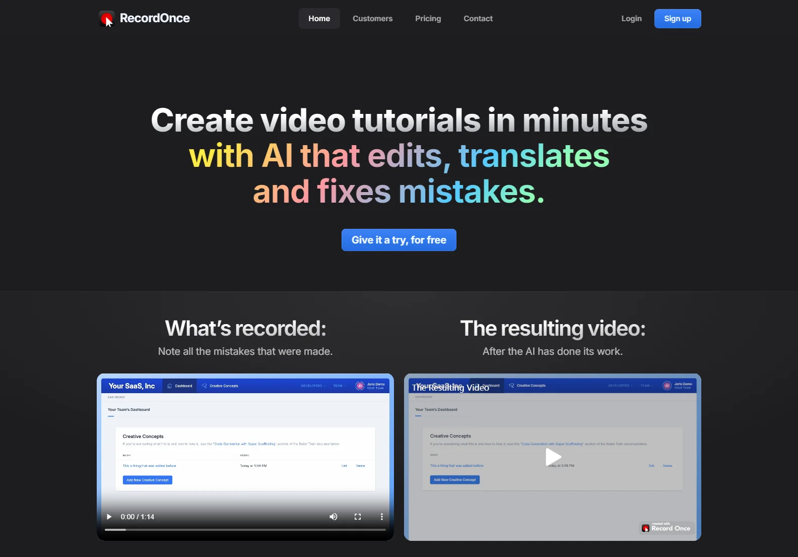 Create Video Tutorials with AI, in Minutes | RecordOnce