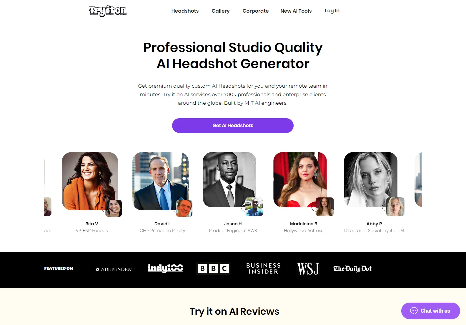 Try it on AI: Best AI Headshot Generator for Professionals & Businesses