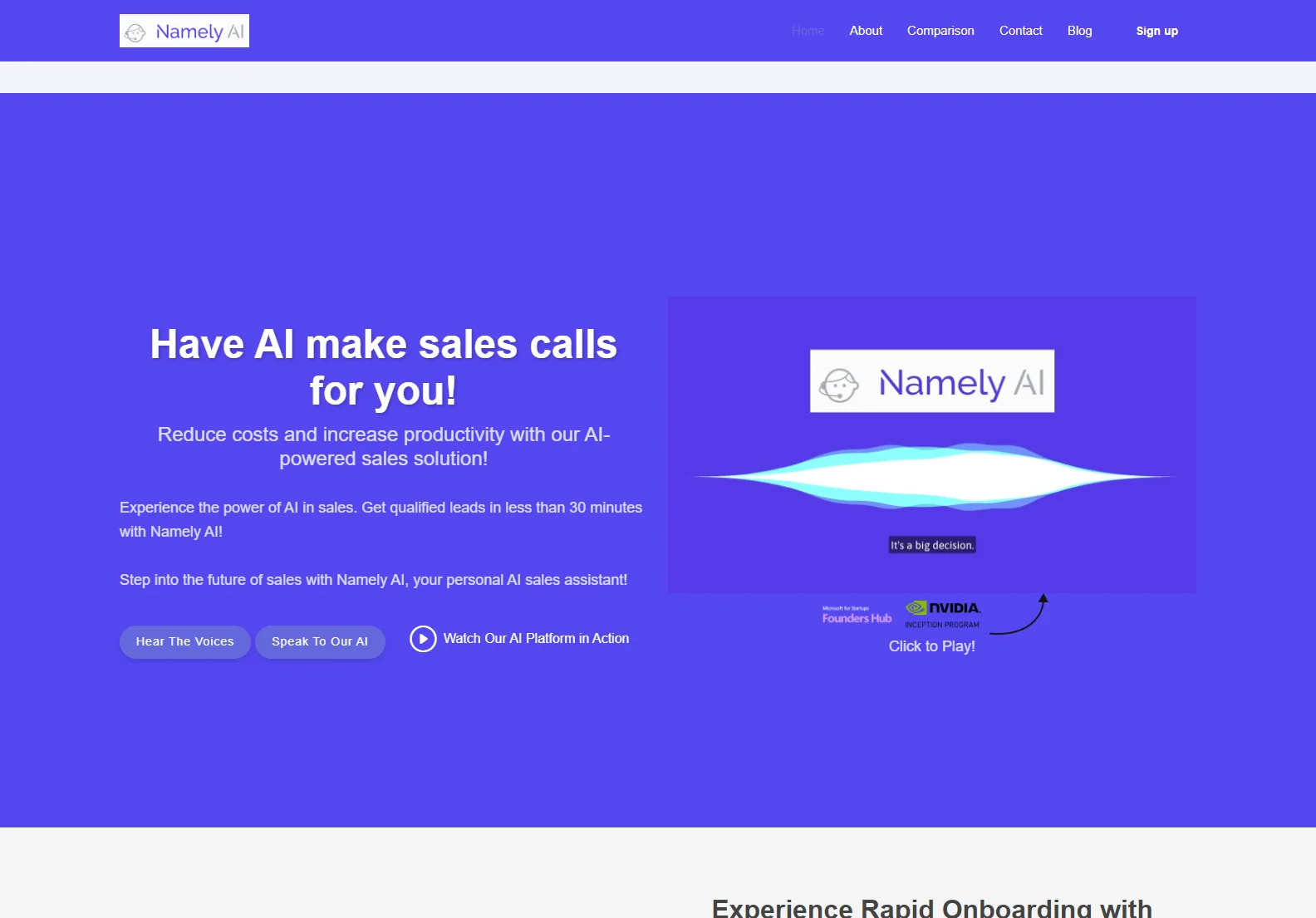 Namely AI: AI-Powered Sales Representative for Increased Efficiency and Revenue