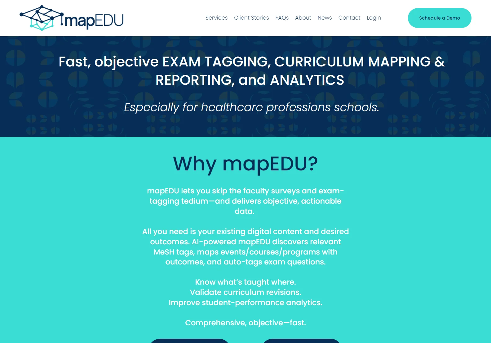 mapEDU: AI-Powered Curriculum Mapping & Exam Tagging for Healthcare Schools