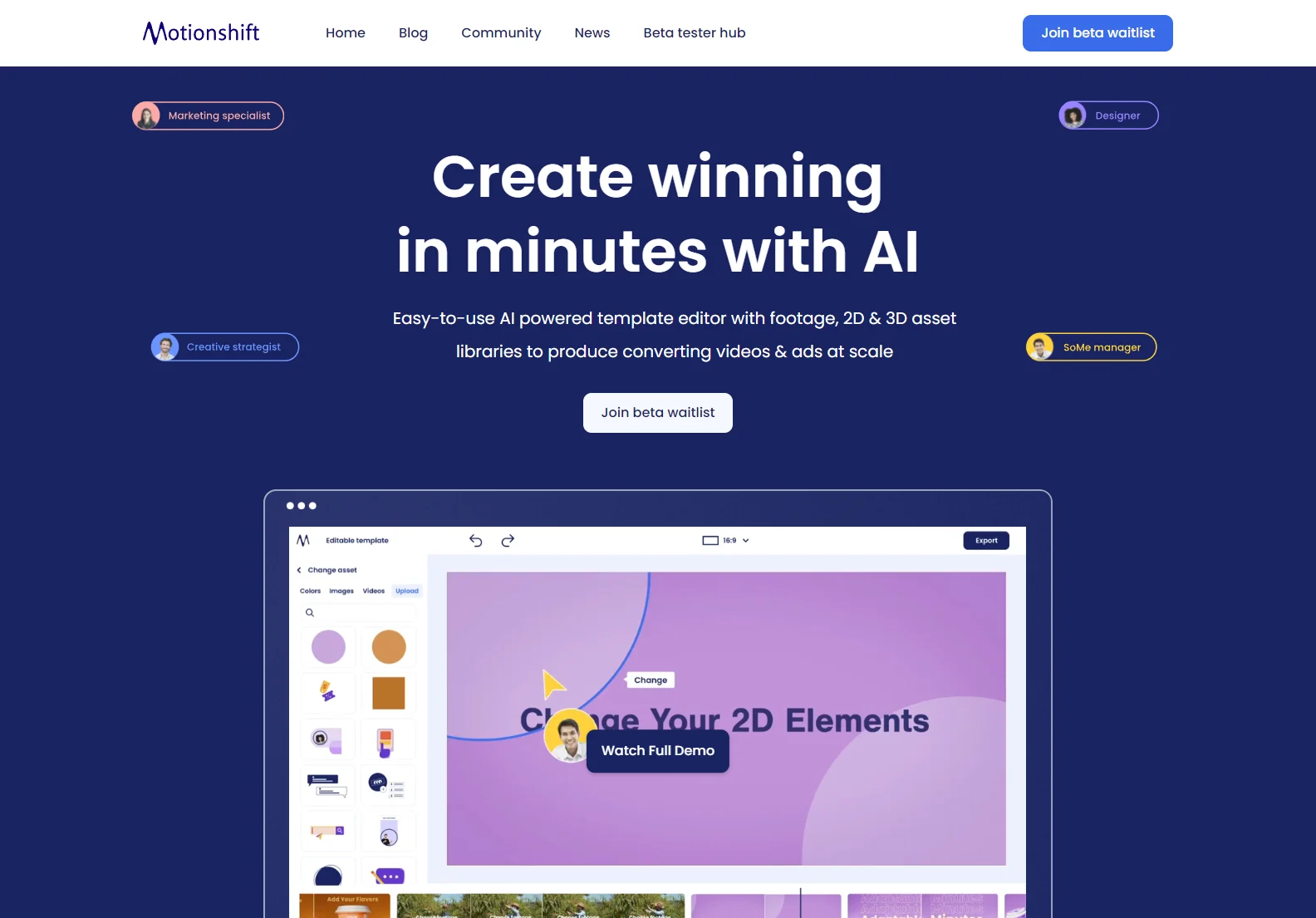 Motionshift: AI-Powered Video Creation for Stunning Ads in Minutes