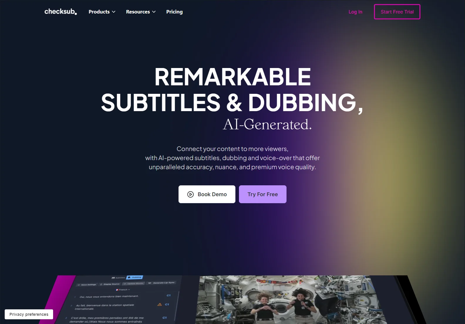 Checksub: AI-Powered Subtitle Generator & Multilingual Dubbing for Global Reach