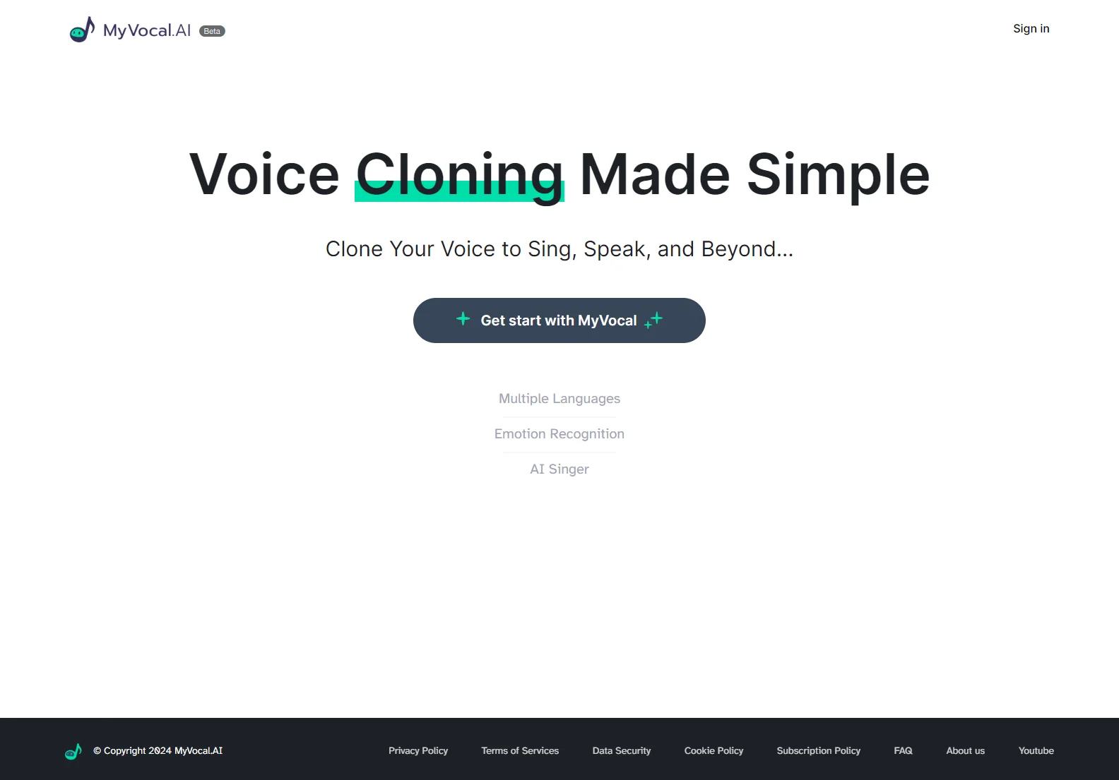 MyVocal.ai: AI-Powered Voice Cloning for Singing, Speaking, and More