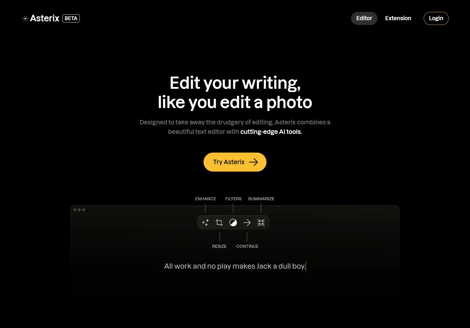 Asterix Writer: AI-Powered Editing for Effortless Writing