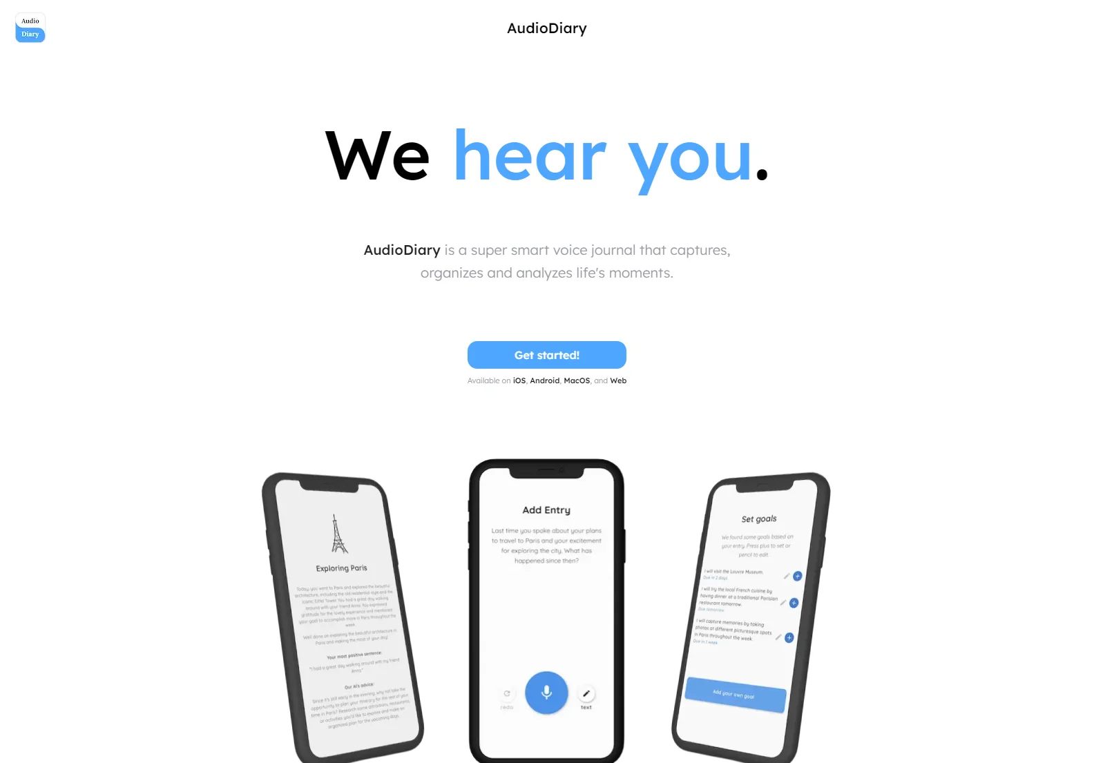 AudioDiary: AI-Powered Voice Journal for Self-Reflection and Goal Setting