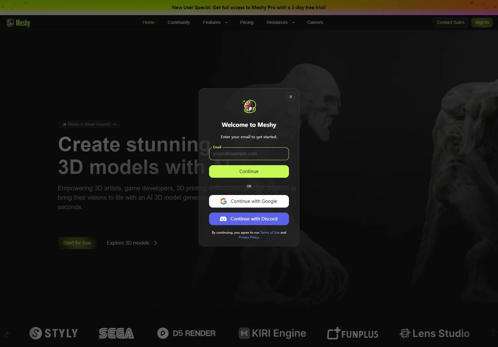 Meshy: AI-Powered 3D Model Generator - Create Stunning 3D Models in Seconds