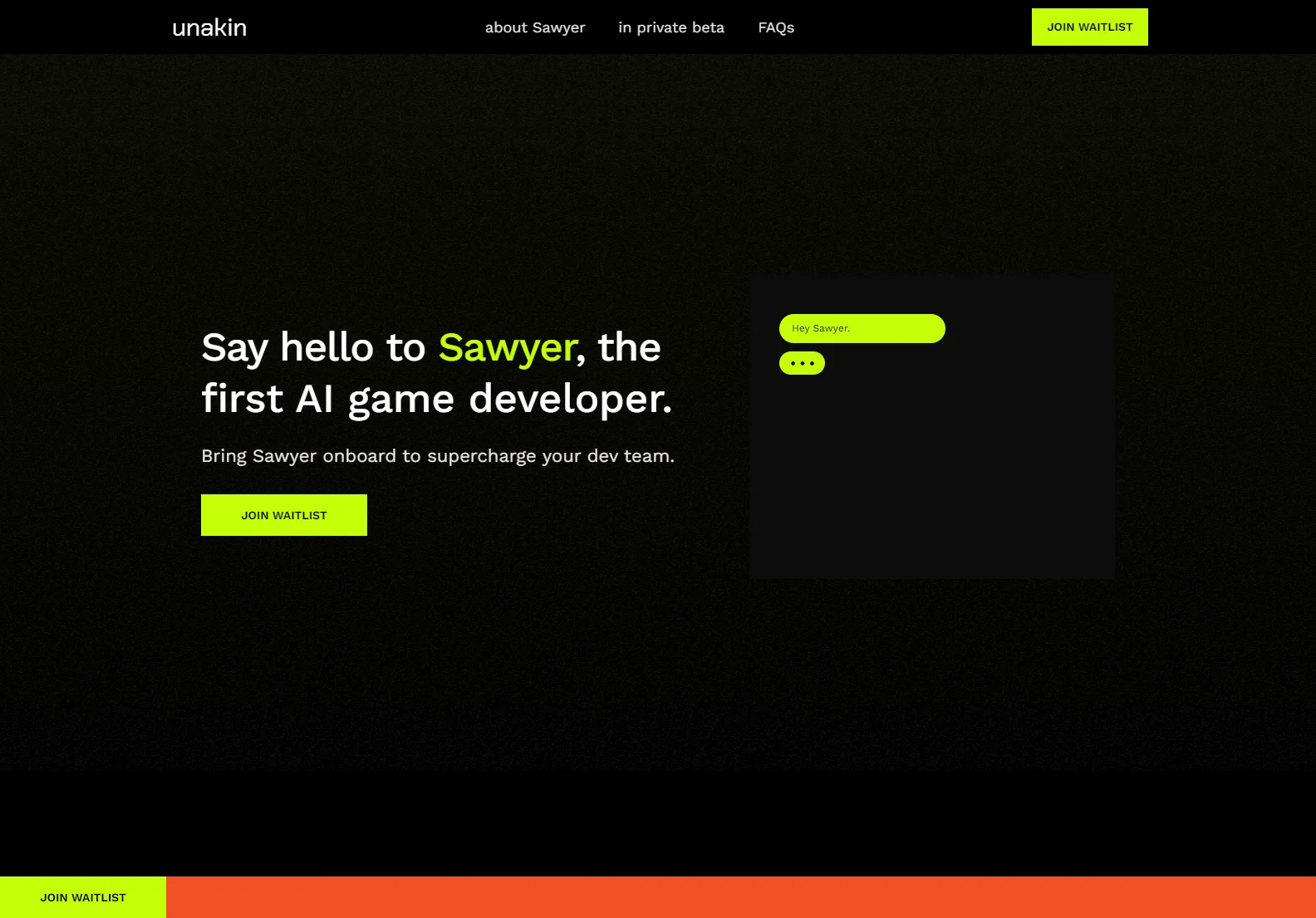 Unakin: AI-Powered Game Development Tool - Sawyer