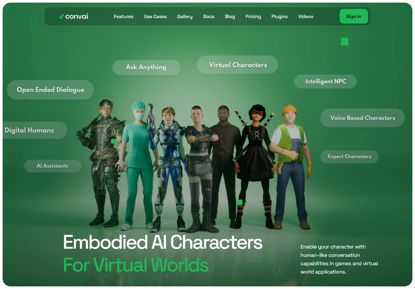 Convai: Conversational AI for Virtual Worlds - Create Lifelike Characters