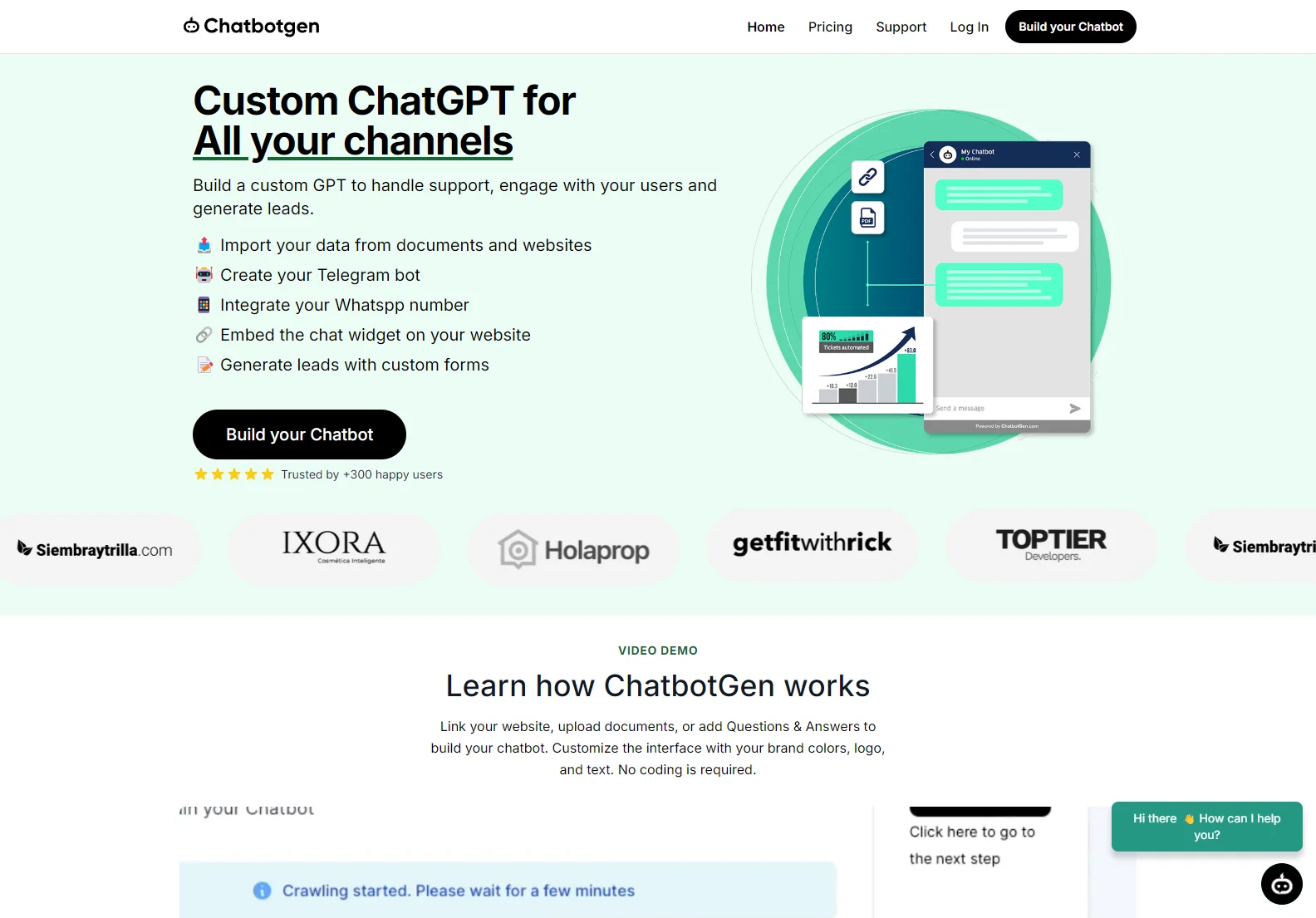 ChatbotGen: AI-Powered Chatbot Builder for Websites, Telegram & WhatsApp