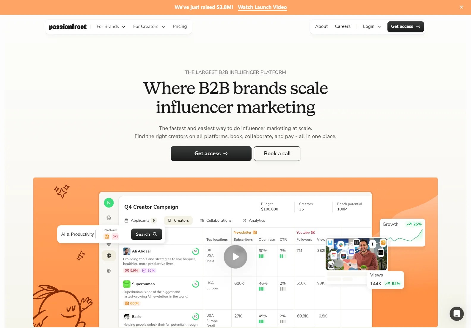 Passionfroot: AI-Powered B2B Influencer Marketing Platform for Scalable Growth