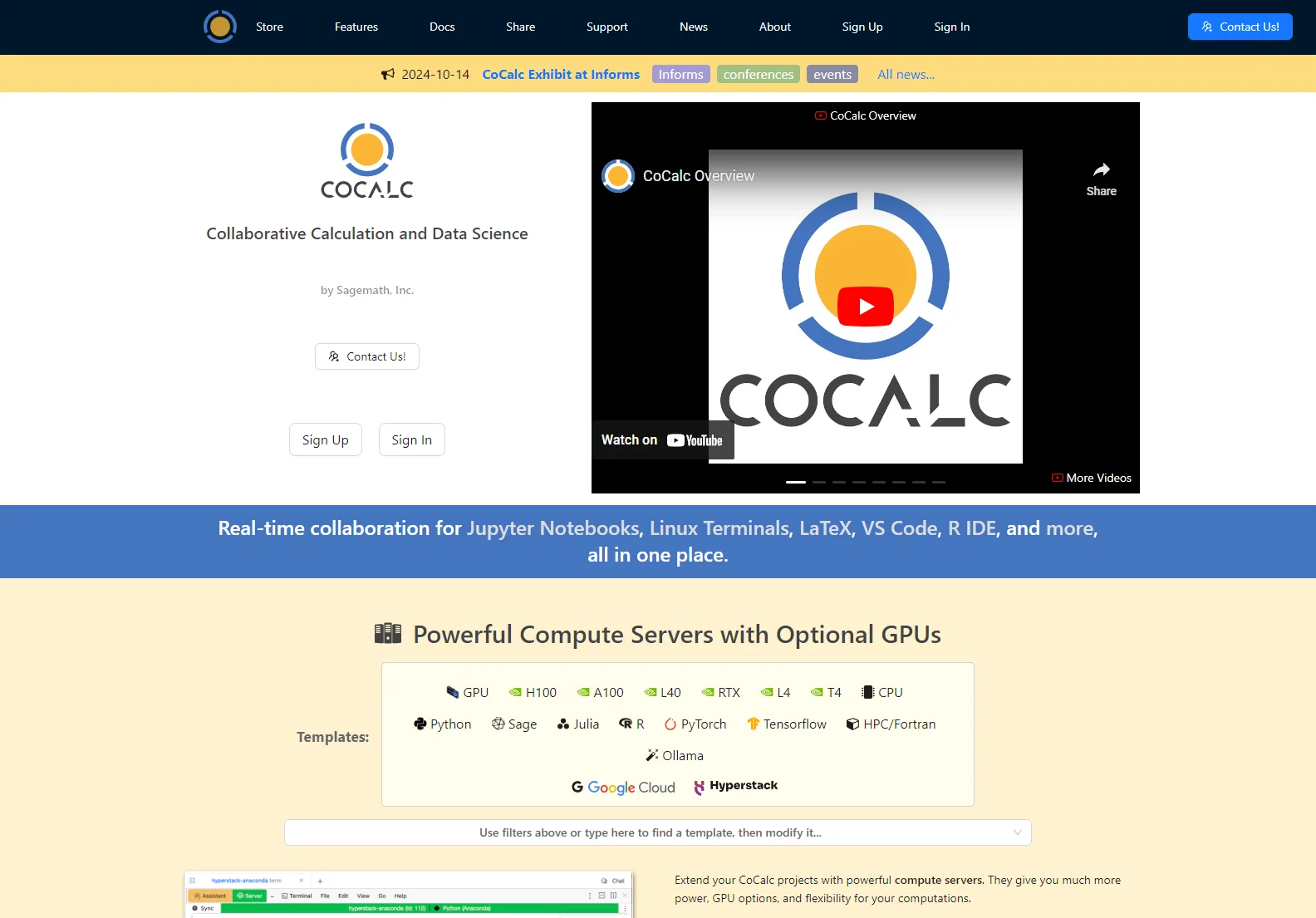 CoCalc: Collaborative Calculation & Data Science Platform