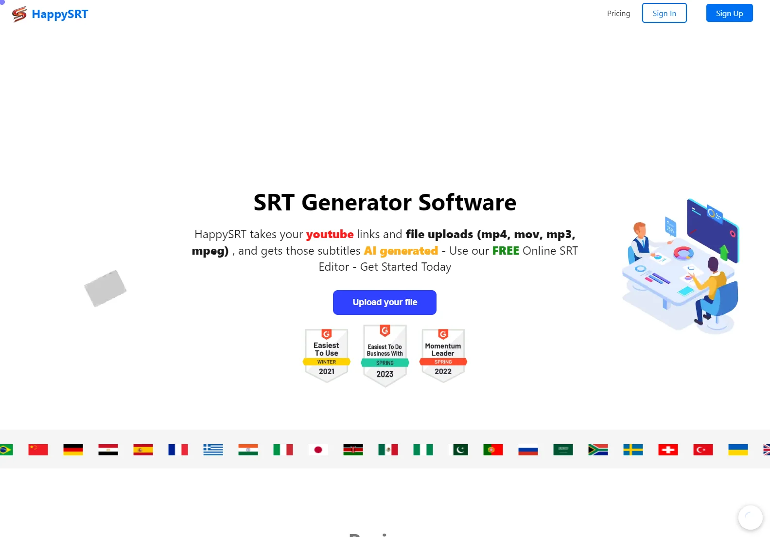 HappySRT: AI-Powered Subtitle Generator for YouTube & More